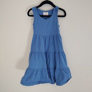 Hanna Andersson 100 4T 4 Dress Sleeveless Twirl Racerback Blue Solid Summer